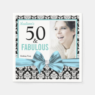 Guardanapo De Papel Cinqüênta e aniversário branco preto fabuloso d