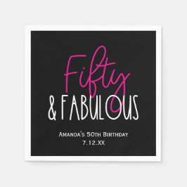 Guardanapo De Papel Cinquenta e fabuloso 50º aniversário com texto per