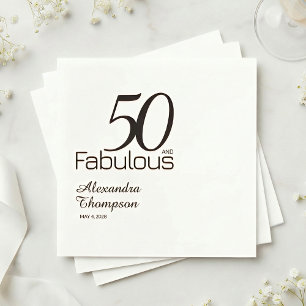 Guardanapo De Papel Cinquenta e Fabuloso Nome Data 50 Anos de Idade Fe
