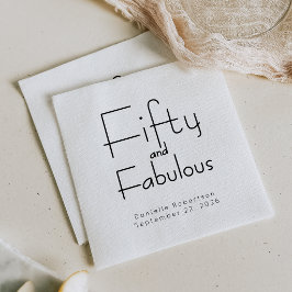 Guardanapo De Papel Cinquenta e Fantástico Nome Data 50º Festa de Aniv