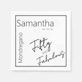 Guardanapo De Papel Cinquenta e Fantástico Preto Branco 50º Aniversári