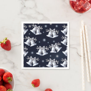 Guardanapo De Papel Cintos de Prata de Natal