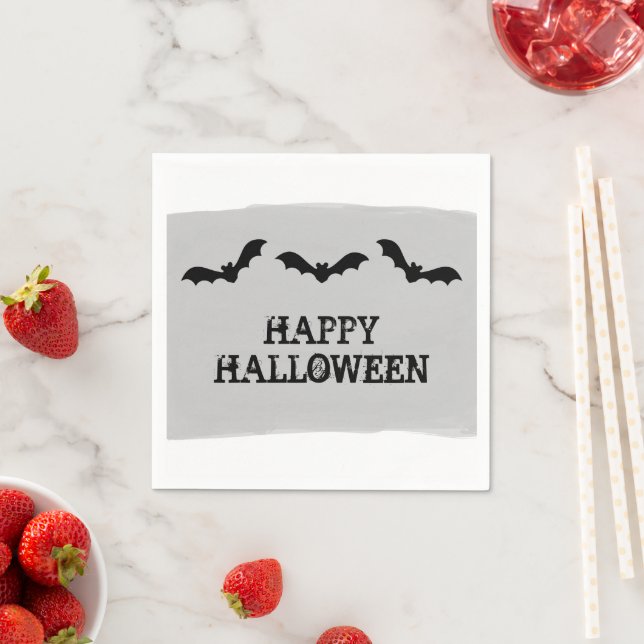 Guardanapo De Papel Cinza Aquarela Morcegos Papel de Halloween Napkins (Insitu)