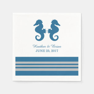 Guardanapo De Papel Cinza Azul Náutica Papelão Nápoles