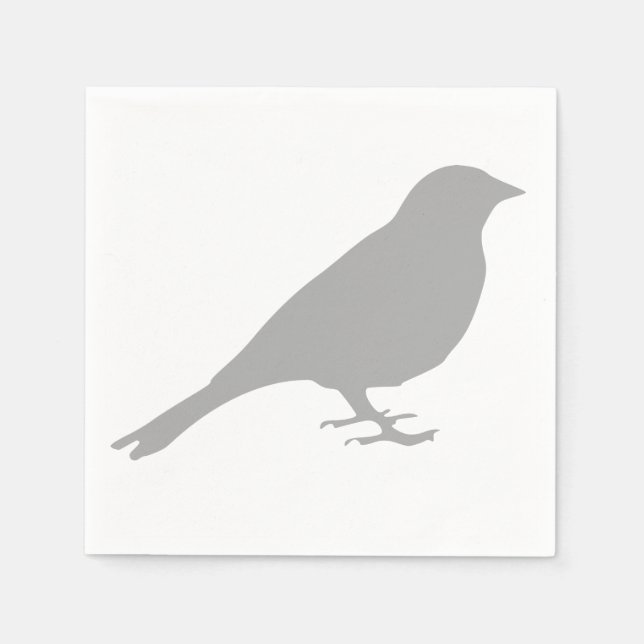Guardanapo De Papel Cinza Bird Napkins (Frente)