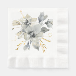 Guardanapo De Papel Cinza Bohemiana Chá de casamento Floral Napkins
