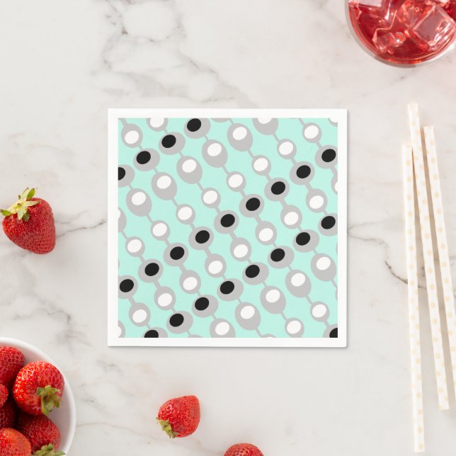 Guardanapo De Papel Cinza Branca de Turquoise de Bolhas Atômicas (Insitu)