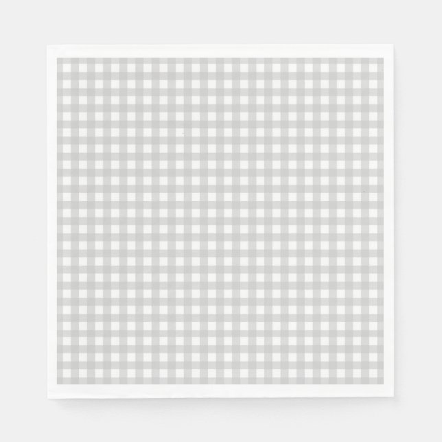 Guardanapo De Papel Cinza Check Pattern Gingham (Frente)
