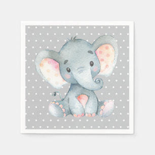 Guardanapo De Papel Cinza de Chá de fraldas Elefante Napkins