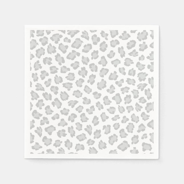 Guardanapo De Papel Cinza de pastel de impressão do leopardo diversão  (Frente)