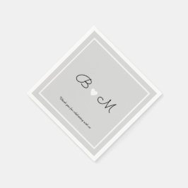 Guardanapo De Papel cinza elegante de festa de casamento