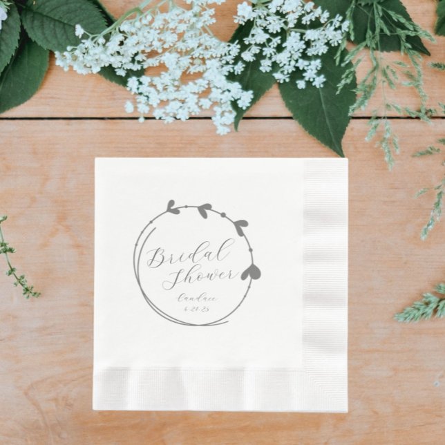 Guardanapo De Papel Cinza Escuro, Chá de panela Simples do Coração (In Situ Wedding)