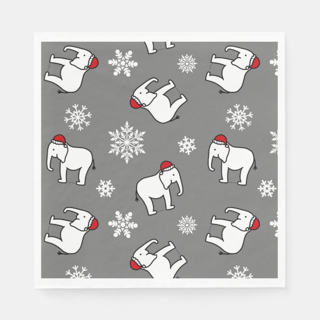 Guardanapo de papel (cinza) para festa de Natal co (Frente)