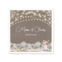 Cinza Rustic Lace String Light Mason Jar Weding