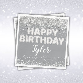 Guardanapo De Papel Cinza Silver Festa de aniversário