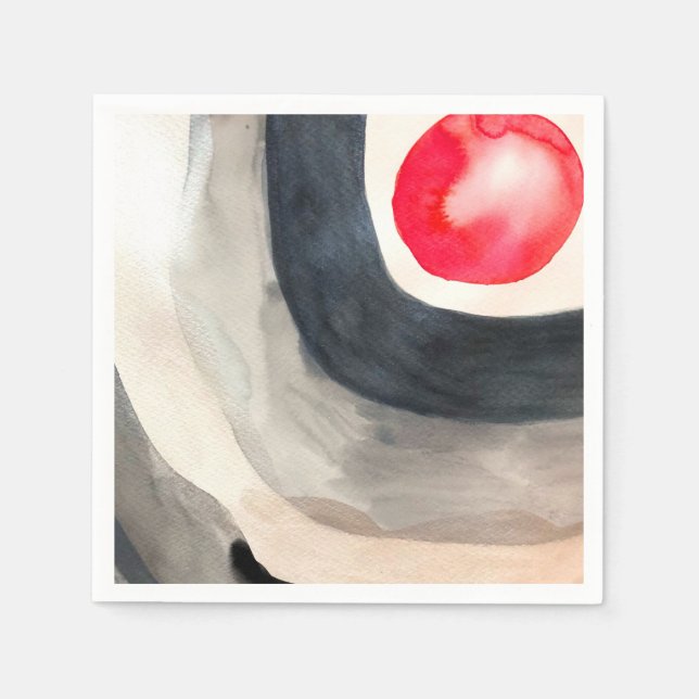 Guardanapo De Papel Cinza solar e arte moderna abstrato negra (Frente)