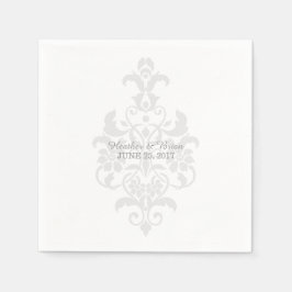 Guardanapo De Papel Cinza Sutil Damask Paper Napkins