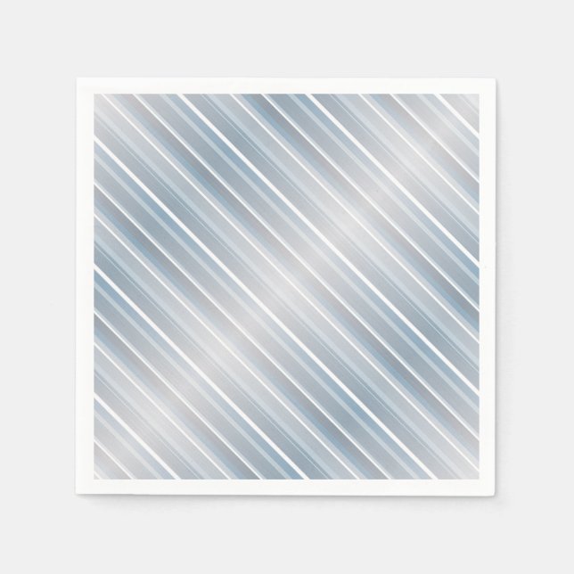 Guardanapo De Papel cinzas com na moda striped azul (Frente)