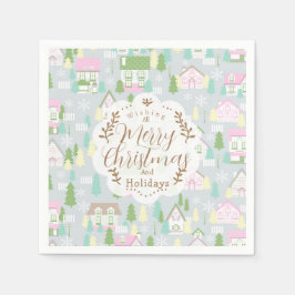 Guardanapo De Papel Cinzas das Casas de Natal