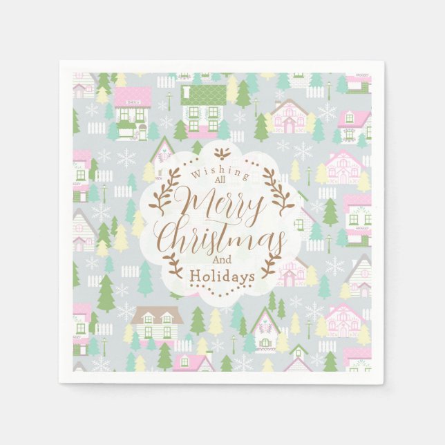 Guardanapo De Papel Cinzas das Casas de Natal (Frente)