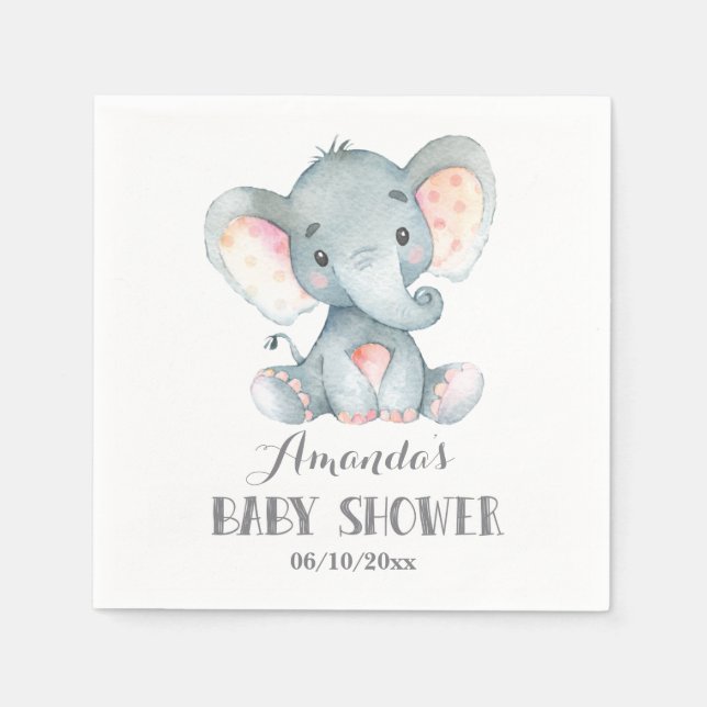 Guardanapo De Papel Cinzas de Chá de fraldas Elefante Napkins (Frente)
