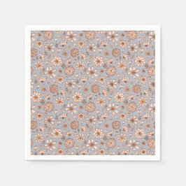 Guardanapo De Papel Cinzas de padrão floral sem costura