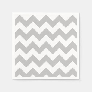 Guardanapo de papel cinzento e branco de Chevron