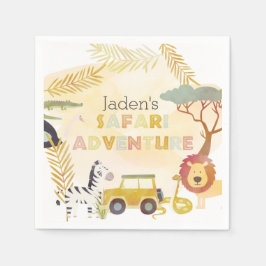 Guardanapo De Papel Círculo de Festa de aniversário de Aquarela de Ani