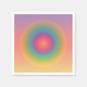 Guardanapo De Papel Círculo Espacial Concêntrico Arco-íris Colorido