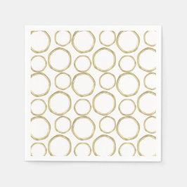 Guardanapo De Papel Círculos Dourados Em Branco Moderno Tendencial