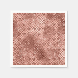 Guardanapo De Papel Círculos Dourados Rosa Brilhantes Luxo Faísca Rosa