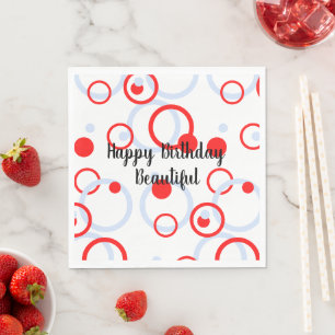 Guardanapo De Papel Círculos Feliz Aniversário Bonito
