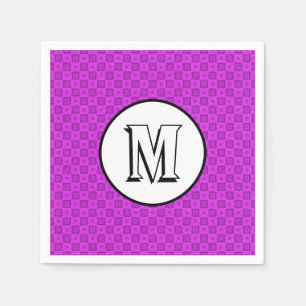 Guardanapo De Papel Círculos monográficos e quadrados num padrão ro