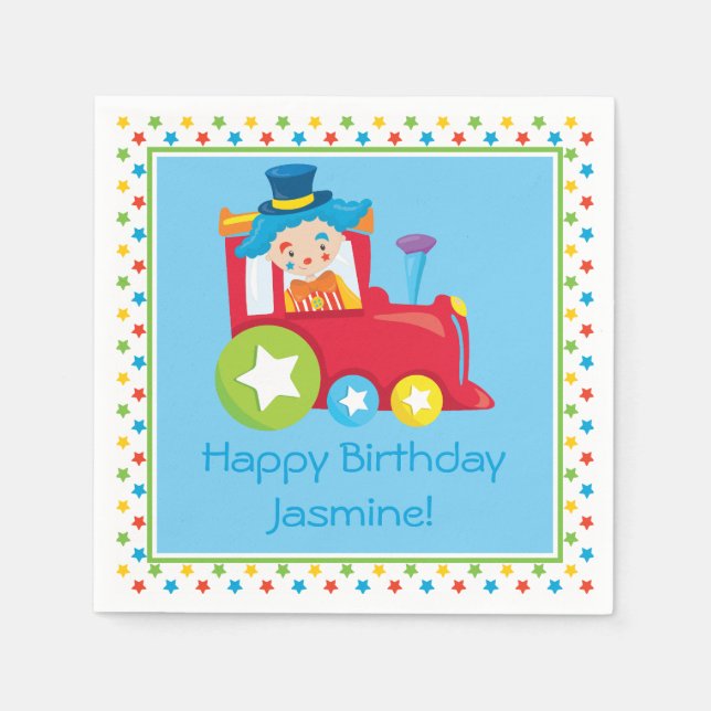 Guardanapo De Papel Circus Train | Personalizado (Frente)