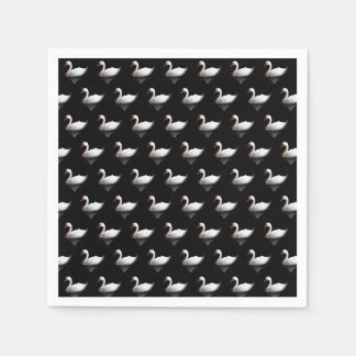 Guardanapo De Papel Cisne branco sobre preto