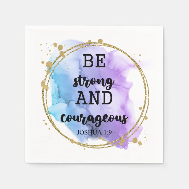 Guardanapo De Papel Citação bíblica cristã religiosa moderna roxa (Frente)