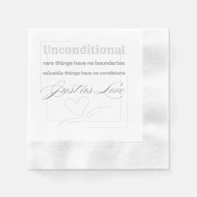 Guardanapo De Papel Citação de Amor Incondicional  (Frente)