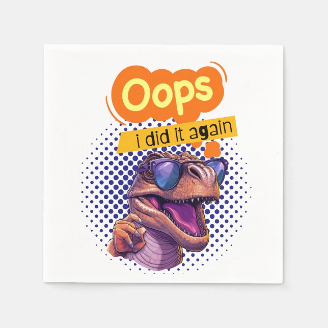 Guardanapo De Papel citação de dinossauro (Frente)