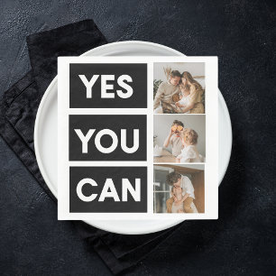 Guardanapo De Papel Citação de Foto e Motivação da Família de Colagem