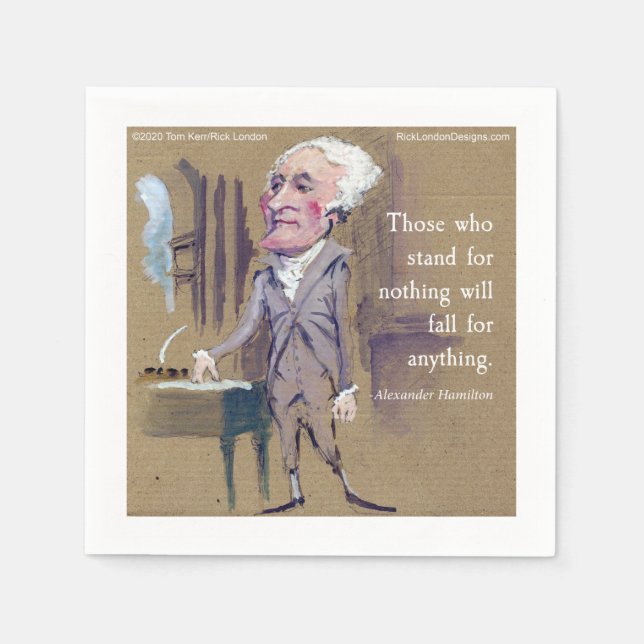 Guardanapo De Papel Citação "Defenda Algo" de Alexander Hamilton (Frente)