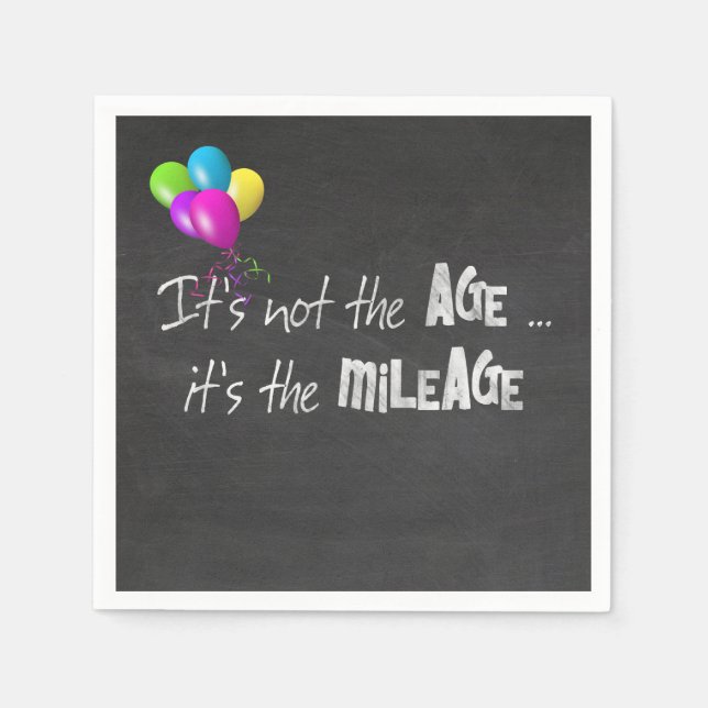 Guardanapo De Papel citação engraçada sobre a velhice no chalkboard (Frente)