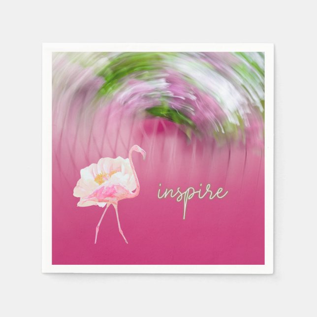 Guardanapo De Papel Citação Inspiradora Flamingo Cor-de-rosa (Frente)