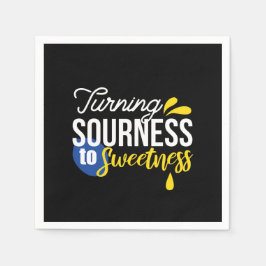 Guardanapo De Papel Citação Motivacional de Limão de Areia a Doce