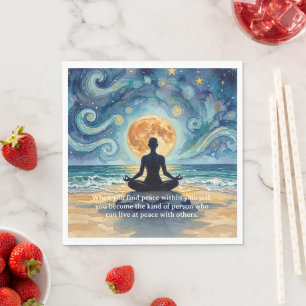 Guardanapo De Papel Citações de Ioga Meditação Céu Noturno Estrelado L