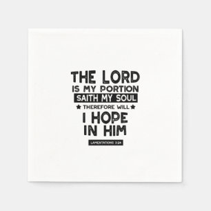 Guardanapo De Papel Citações de Lamentações 3:24 O Senhor é Minha Porç