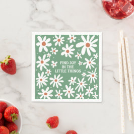 Guardanapo De Papel Citações Florais Boho