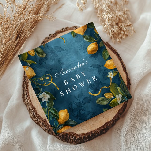 Guardanapo De Papel Citrus Blossom Blue Baby Shower (Criador carregado)