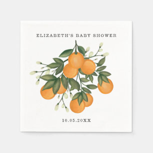 Guardanapo De Papel Citrus Botanical Orange Greenery Chá