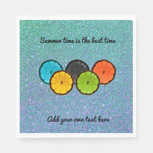 Guardanapo De Papel Citrus Colorful Slices Paper Napkins (Frente)