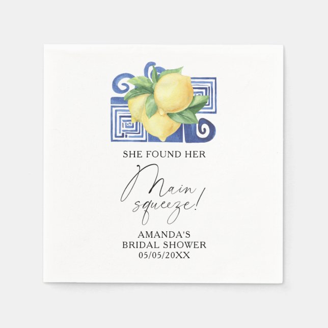 Guardanapo De Papel Citrus Lemon - Ela encontrou seu principal aperto (Frente)